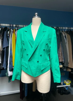 Groenen vintage blazer, merk: Vintage, staat: Heel goed, maat: L / 40 / 12, € 30,00, € 32,20 inclusief Kopersbescherming