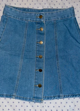 Jolie jupe trapèze en jean Shein , marque: Shein, état: Neuf sans étiquette, taille: S / 36 / 8, 5,00 €, 5,95 € Protection acheteurs incluse