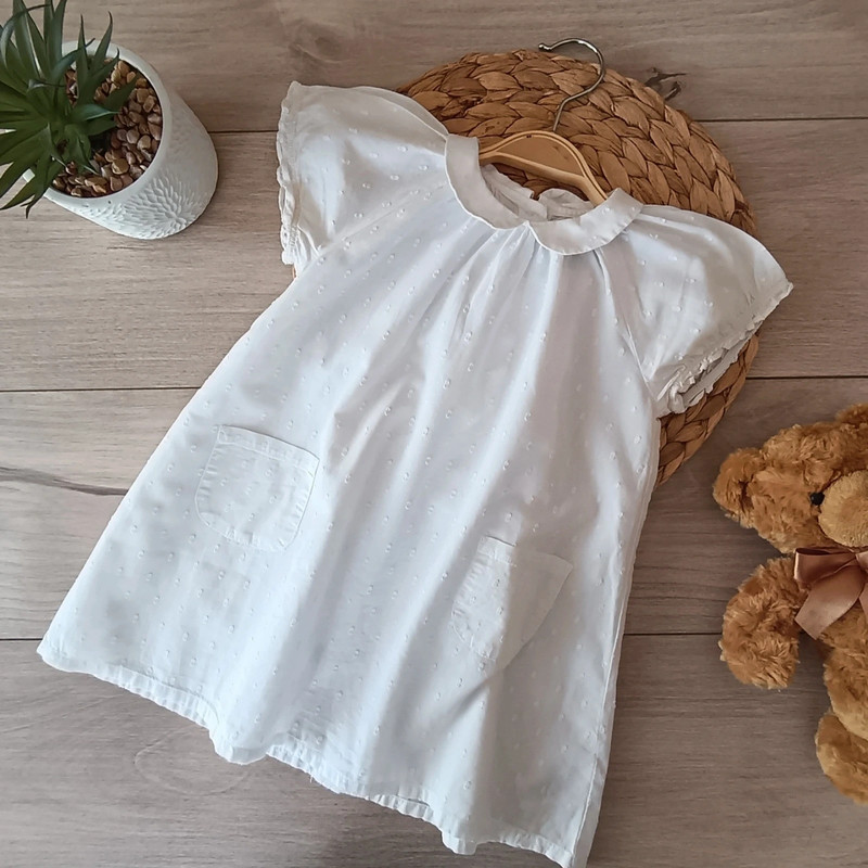 Magnifique Robe Blanche Petit Bateau 24 mois 1