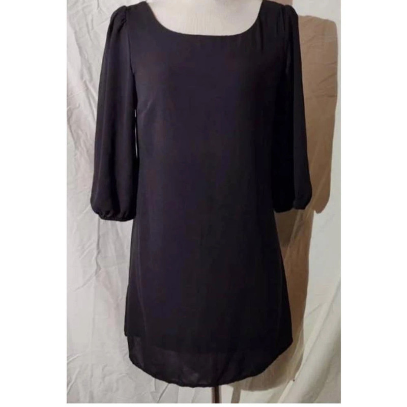 Margo Sebastian -  Xs - Tunic Blouse Scoop Neck W/ Bow Accent Back Elegant Black 4