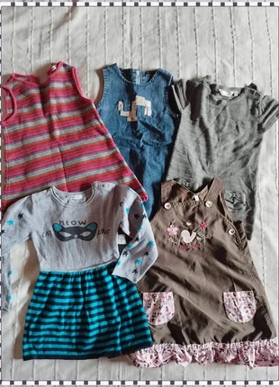 Lot de 5 robes 2 ans fille hiver, marca: Du Pareil au Même, estado: Muito bom, tamanho: 24-36 meses / 92 cm, €3.00, €3.85 inclui Proteção do Comprador
