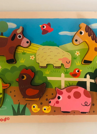 Ferme en Bois Janod Happy Farm - Figurine pour enfant