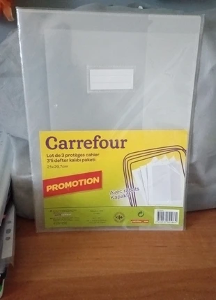 Lot de 3 protégés cahier  21x29,7, marque: Carrefour, état: Neuf avec étiquette, 2,00 €, 2,80 € Protection acheteurs incluse