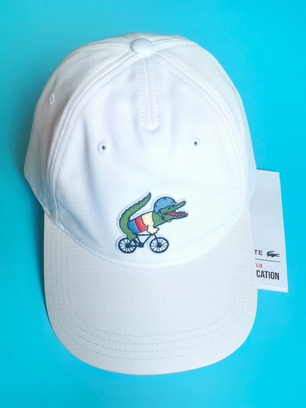 Casquette Lacoste Netflix Sex Education cap blanche brodee velo homme femme tennis