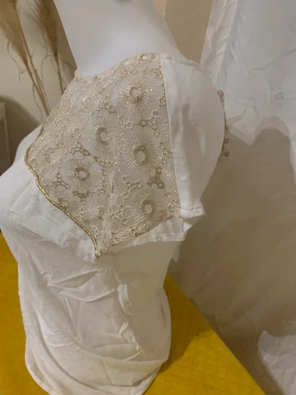 Tee shirt sans marque taille 38 blanc doré - photo numéro 8