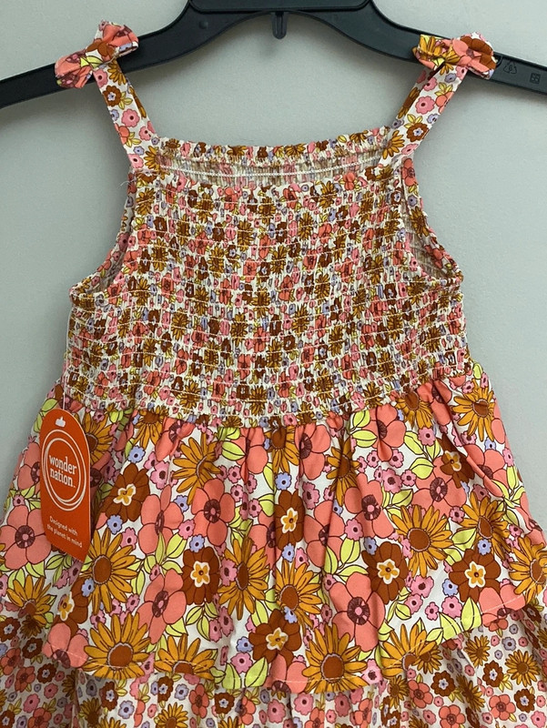 Wonder nation girls sleeveless floral dress size 5 3