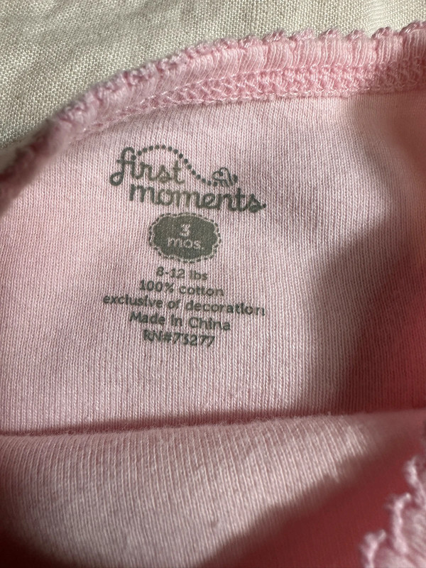 First Moments Baby Onesie Dress 3mo 2