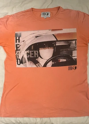 T-shirt Hero Seven Steve Mcqueen orange | 16 ans (S), merk: Hero Seven, staat: Goed, maat: S, € 12,50, € 13,83 inclusief Kopersbescherming