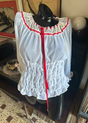 Top vintage con parti crochet folk anni 70 , marke: Vintage, zustand: Gut, größe: M / 38 / 10, 15,00 €, 16,45 € inklusive Vinted-Käuferschutz