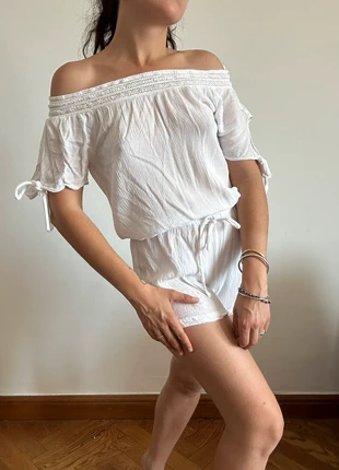 Combi-Short Blanc Dos Nu Dentelle Taille 36 S Chic Bohème Hippie Jennyfer, brand: Jennyfer, condition: Very good, size: S / 36 / 8, €12.00, €13.30 includes Buyer Protection Pro