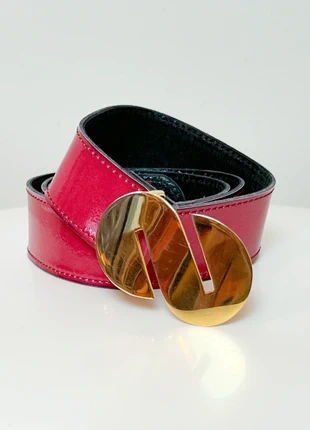 Ceinture Vintage en Cuir Vernis Rose et Boucle Dorée, marke: Vintage, zustand: Sehr gut, größe: 80, 19,00 €, 20,65 € beinhaltet Vinted-Käuferschutz Pro