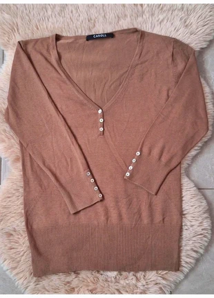 Pull fin Caroll en soie marron taille 40 L 💝, marke: Caroll, zustand: Sehr gut, größe: L / 40 / 12, 25,00 €, 26,95 € inklusive Vinted-Käuferschutz