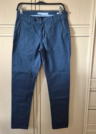 Pantaloni chino blu scuro microfantasia slim fit Clayton taglia 44, merk: Clayton, staat: Heel goed, maat: W34 | FR 44, € 8,00, € 9,10 inclusief Kopersbescherming