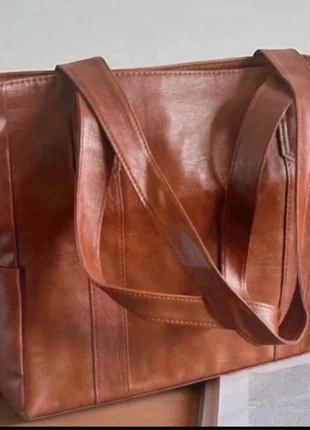 Sac cabas fourre-tout vintage en similicuir marron camel, brand: Tendance, condition: Very good, €15.00, €16.45 includes Buyer Protection