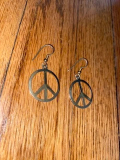 Silver Peace Sign Earrings! 3