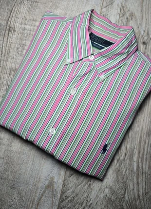 Ralph Lauren – Chemise rayée multicolore – Vert/Rose/Blanc – Taille S (Homme), brand: Ralph Lauren, condizioni: Ottime, taglia: S, €32.90, €35.25 include la Protezione acquisti