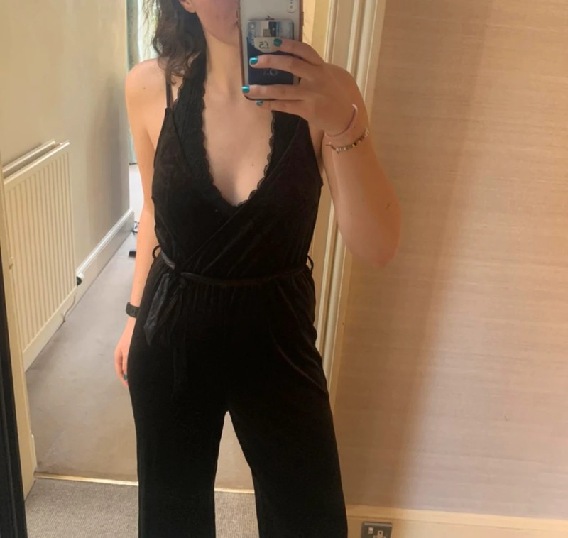 H&m 2025 velvet jumpsuit