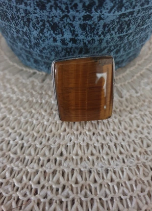 Zilver ring met natuursteen Tiger Eye, marca: Silver, estado: Nuevo sin etiquetas, tamaño: 18,1 mm Ø / 18,5, 12,00 €, 13,30 € Protección al comprador incluida