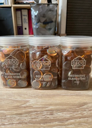 Lot de 3 pots de galets ocre, brand: Deco, condition: Good, €3.00, €3.85 includes Buyer Protection