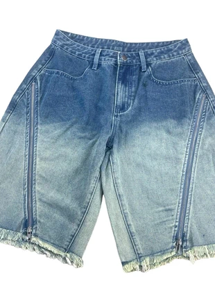 Long Denim Shorts Zipped Front Design Faded Denim Women’s UK 8, brand: front, condition: New without tags, size: S / 8, £11.95, £13.25 includes Buyer Protection Pro