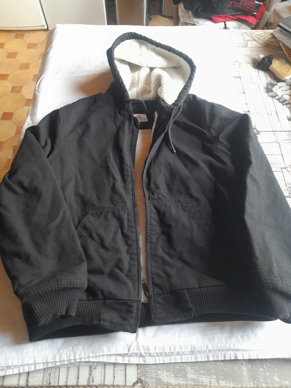 Blouson CELIO fourré à capuche noir homme Taille M