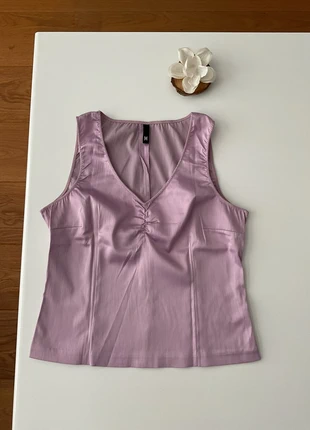 Vintage glanzende lila top, merk: Vintage, staat: Heel goed, maat: M / 38 / 10, € 4,99, € 5,94 inclusief Kopersbescherming