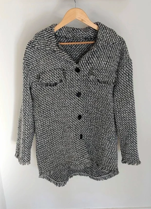 Manteau motif à chevrons - Taille L femme - noir et blanc, marque: Shein, état: Très bon état, taille: L / 40 / 12, 9,00 €, 10,15 € Protection acheteurs incluse