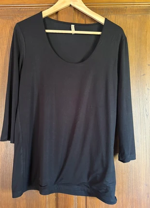 Top noir manches 3/4 double couche – Soya Concept – Taille L – Col arrondi sans coutures, marca: Soyaconcept, estado: Muito bom, tamanho: L / 40 / 12, €4.00, €4.90 inclui Proteção do Comprador