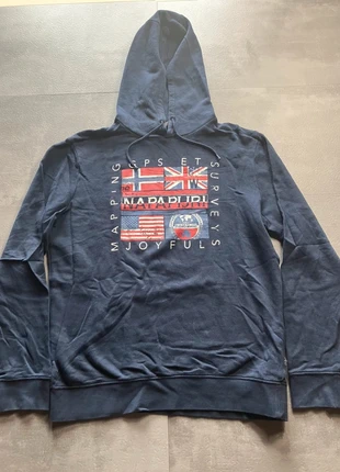 Hoodie Napapijri pull à capuche bleu homme logo floqué oversize y2k - M, marca: Napapijri, estado: Muy bueno, tamaño: M, 17,91 €, 19,51 € Protección al comprador incluida