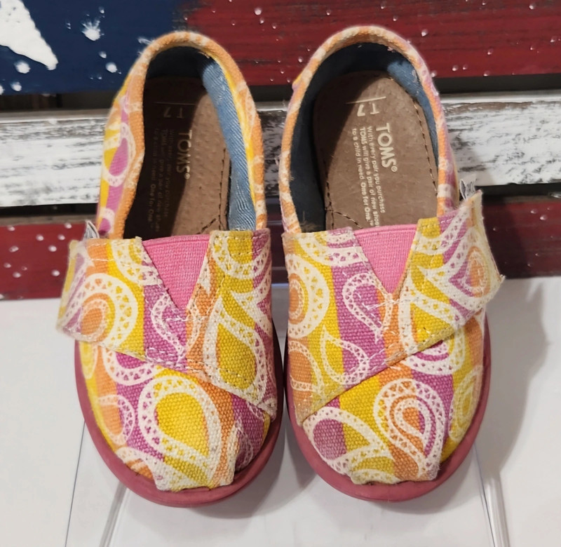 Toms Classics Tiny Toddler Slip On Casual Canvas Flat Shoes (T7) 3
