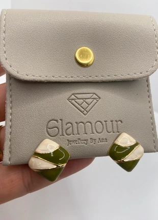 Vintage-Inspired Clip-On Earrings in Green and White + Pouch Bag Gift, brand: Glamour, condition: New without tags, £8.00, £9.10 includes Buyer Protection Pro