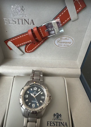 Orologio Festina sportivo 100M acciaio – con scatola e cinturino extra, marke: Festina, zustand: Sehr gut, größe: 30–38 mm, 39,70 €, 42,39 € inklusive Vinted-Käuferschutz