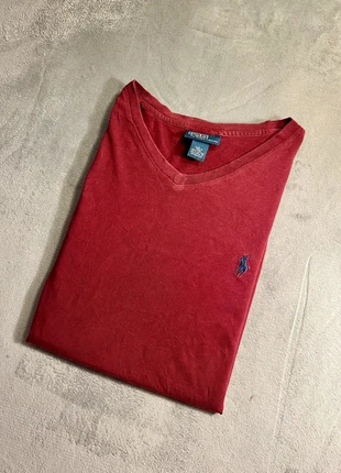 T-shirt Ralph Lauren col en V couleur rouge bordeaux logo poney bleu – Taille L, brand: Ralph Lauren, condizioni: Ottime, taglia: L, €15.00, €16.45 include la Protezione acquisti Pro