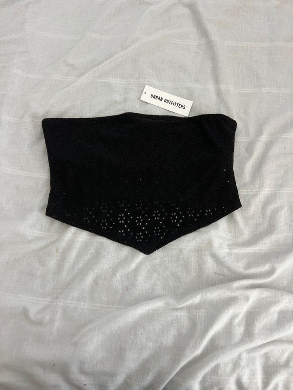 urban outfitters black  eyelet tube top 1