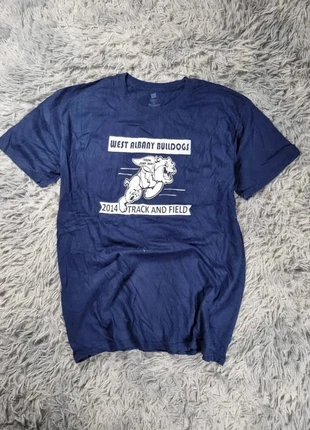 T-shirt vintage 2014 West Albany Bulldogs Track & Field Bleu Marine USA Hanes L, marca: Vintage Dressing, estado: Muito bom, tamanho: L, €7.00, €8.05 inclui Proteção do Comprador Pro
