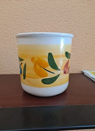 Tarro decorativo cerámica pintado a mano, vintage, marca: Vintage, estado: Muito bom, €13.00, €14.35 inclui Proteção do Comprador