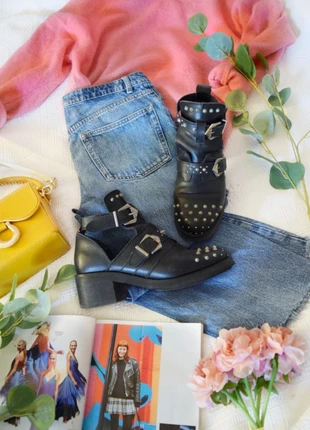 🌸 🌿 Bottines noires en cuir cloutées Topshop 🌿🌸, marca: Topshop, estado: Muito bom, tamanho: 39, €26.99, €29.04 inclui Proteção do Comprador