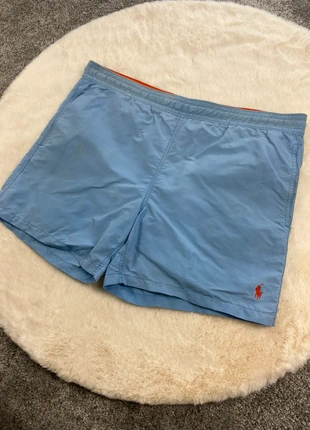Short de Bain Bleu Clair Logo Brodé Orange, marque: Ralph Lauren, état: Bon état, taille: L, 18,00 €, 19,60 € Protection acheteurs (Pro) incluse