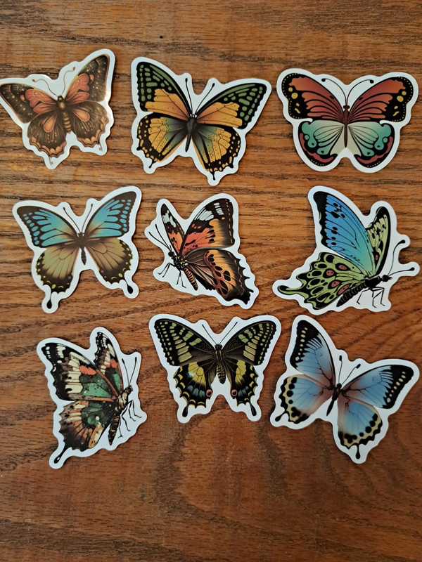 set of colorful butterfly stickers 1