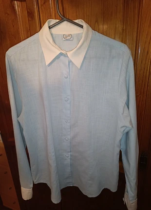 Camisa azul vintage de mujer, merk: Vintage Dressing, staat: Heel goed, maat: L / 40 / 12, € 15,00, € 16,45 inclusief Kopersbescherming