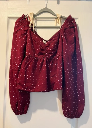 Haut manches longues léger à pois, marca: idem ditto, estado: Muito bom, tamanho: M / 38 / 10, €8.00, €9.10 inclui Proteção do Comprador