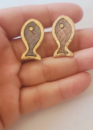 Boucles d'oreilles vintage en laiton doré, brand: Vintage, condizioni: Ottime, €10.00, €11.20 include la Protezione acquisti