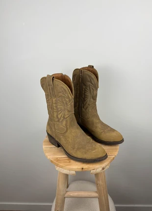 Bottes Western Santiags Vintage 90's / Stivali Texani Mi-Hautes Beige/Kaki - Femme - Taille 38, marke: Santiags, zustand: Sehr gut, größe: 38, 35,00 €, 37,45 € inklusive Vinted-Käuferschutz