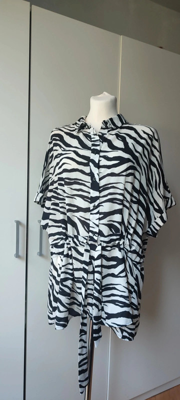Bluzka narzutka zebra kimono sukienka koszula tunika 1