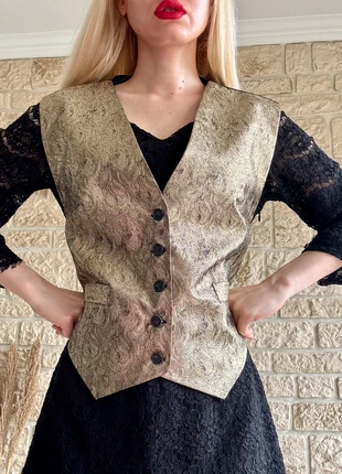 Gilet vintage doré, brand: Vintage, condition: Very good, size: M / 38 / 10, €12.00, €13.30 includes Buyer Protection