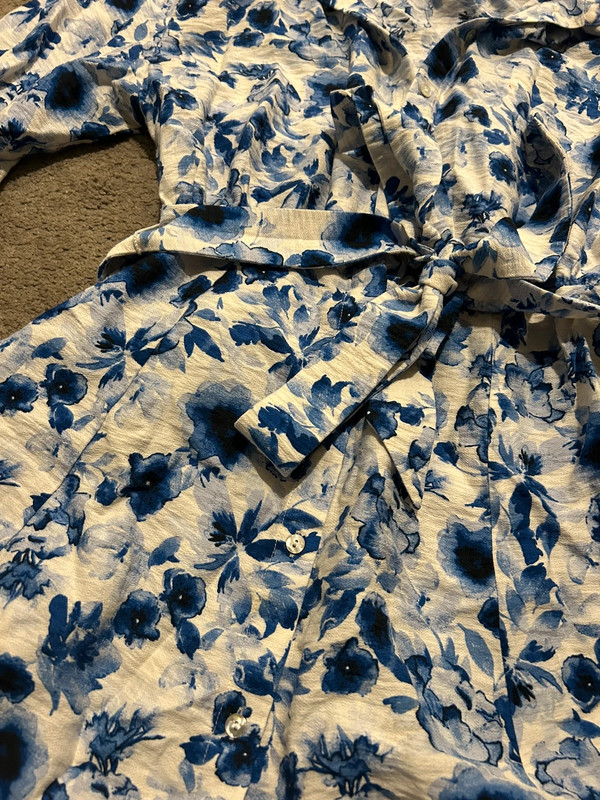 Blue and white floral dress 2