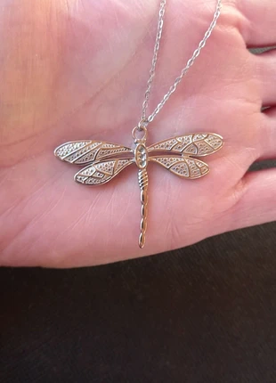 Chaîne argenté en acier inoxydable pendentif libellule, condizioni: Nuovo con cartellino, €4.60, €5.53 include la Protezione acquisti