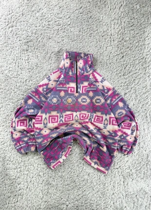 Colored Polar Fleece Vintage Geometrical Retro Design Purple Snow Pattern, merk: Vintage Dressing, staat: Heel goed, maat: XL / 42 / 14, € 28,00, € 30,10 inclusief Kopersbescherming