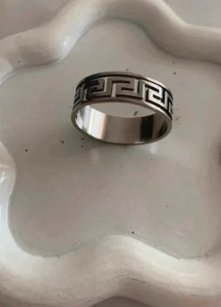 Bague homme géométrique en acier inoxydable argenté 21mm, marque: Boutique privée, état: Très bon état, taille: 21 mm, 6,90 €, 7,95 € Protection acheteurs (Pro) incluse