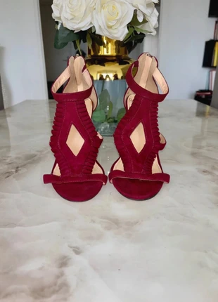 Sandales à talons aiguilles bordeaux en suédine Pimkie – taille 38, chic & élégantes 💃, marque: Pimkie, état: Bon état, taille: 38, 4,90 €, 5,85 € Protection acheteurs incluse
